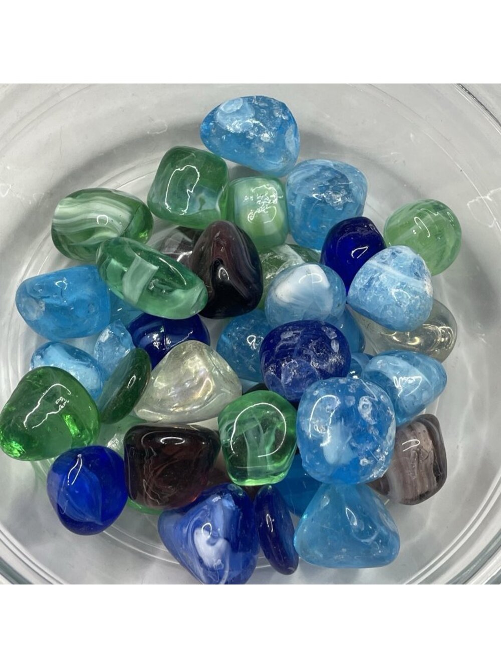 Lot of 39 COLORFUL Art Slag Glass Nugget Rocks Cullet Chunks Jelly Gem Snippets